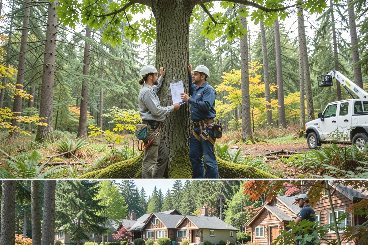 Tree bracing in Edgewood, Pierce County, WA - Work is performed year-round but typically scheduled when trees have full foliage to assess load paths accurately