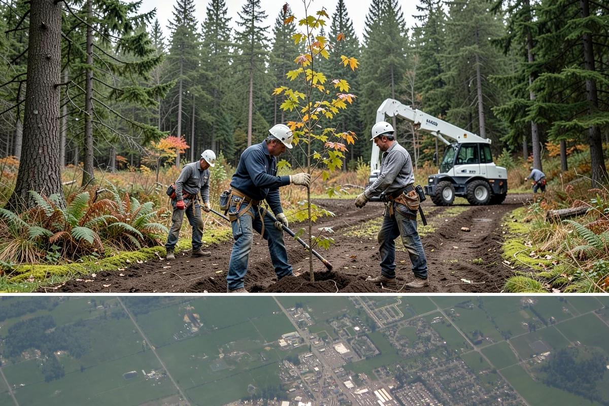 Tree bracing in Enumclaw, King County, WA - Work is performed year-round but typically scheduled when trees have full foliage to assess load paths accurately