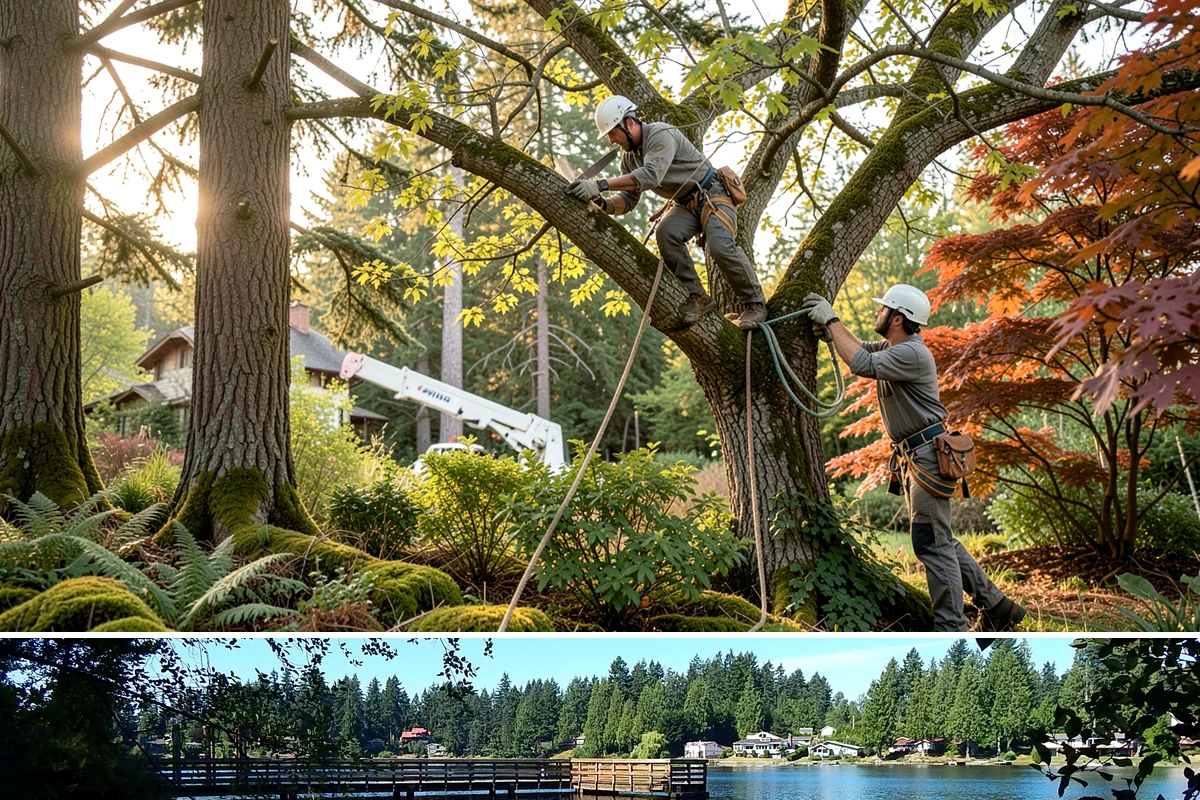 Tree bracing in Federal Way, King County, WA - Work is performed year-round but typically scheduled when trees have full foliage to assess load paths accurately