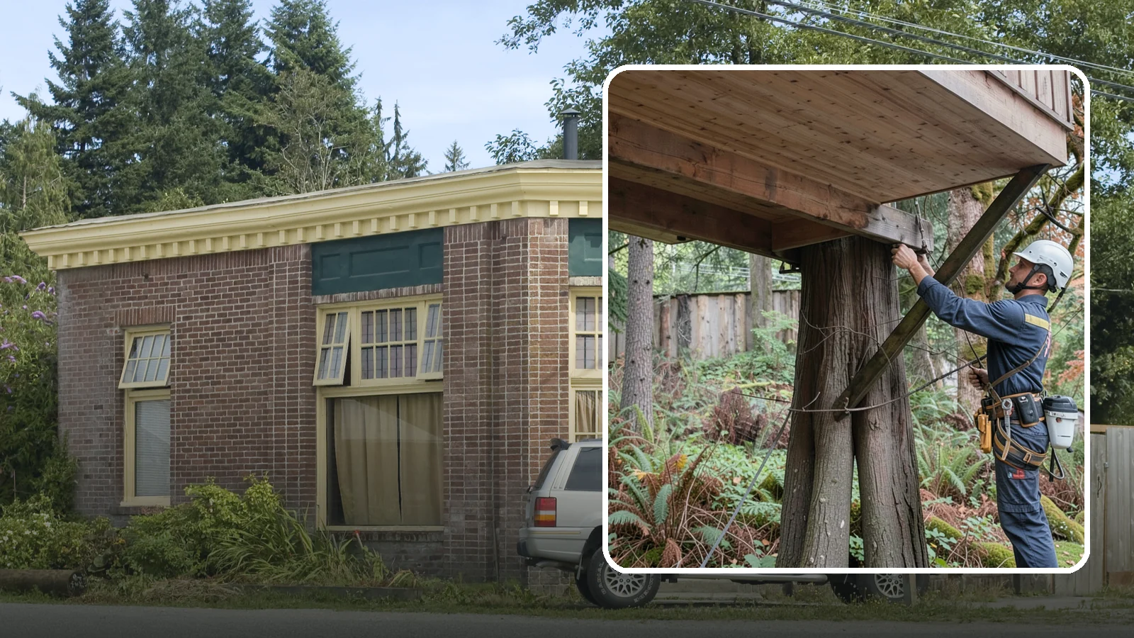 Tree bracing in Hamilton, Skagit County, WA - The installation of rods to reinforce splits or weak unions.