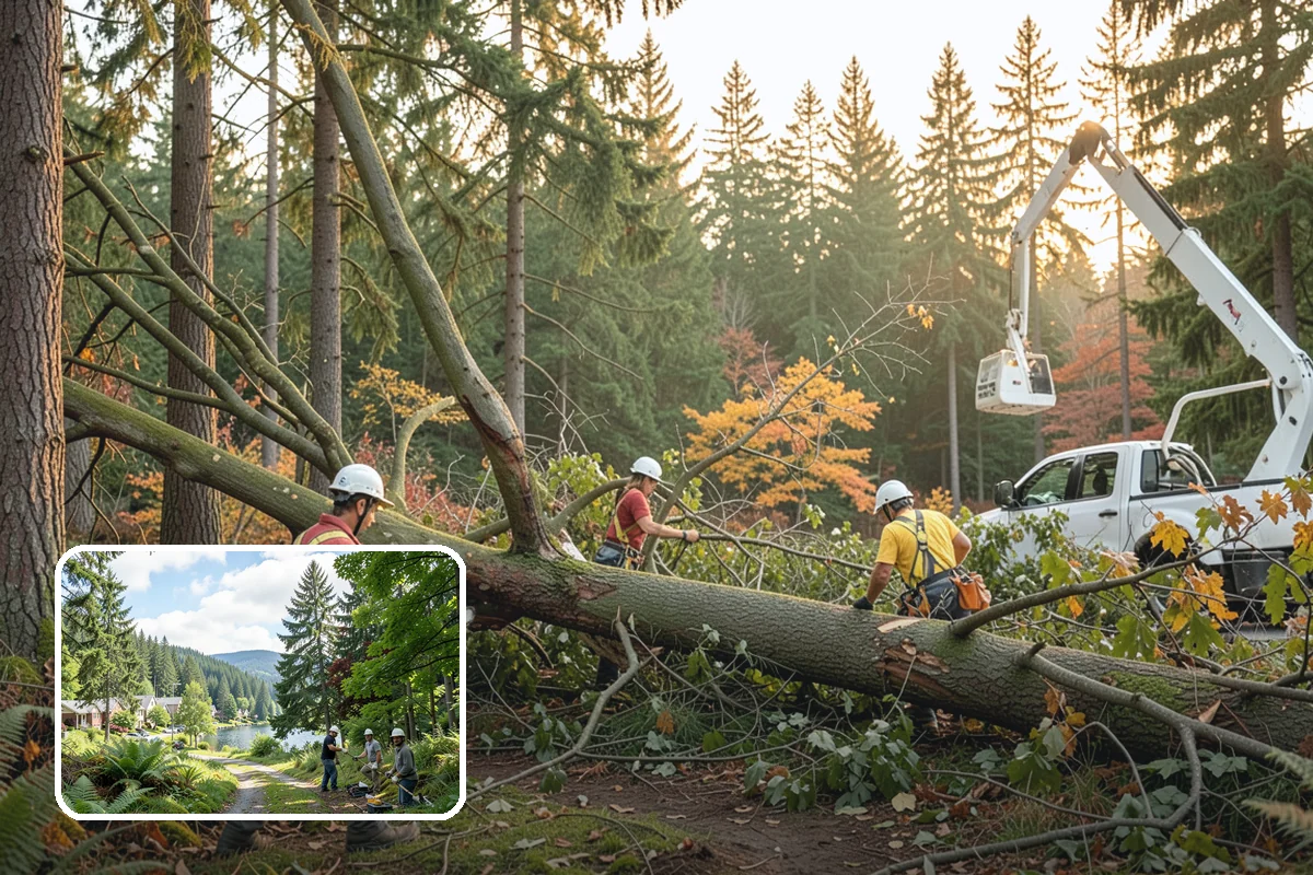Tree bracing in Lake Forest Park, King County, WA - Reduces the risk of limb or stem failure