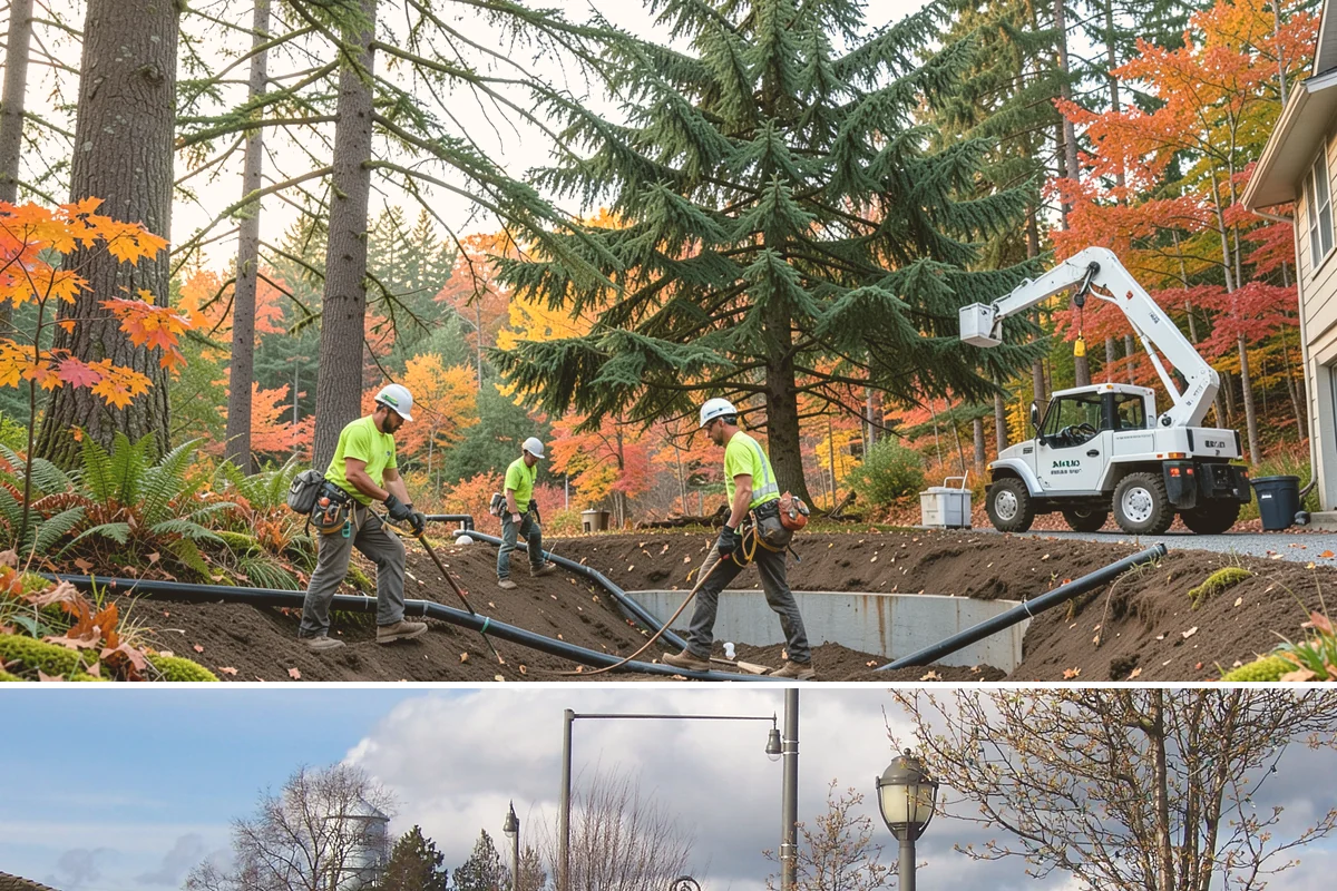 Tree bracing in Marysville, Snohomish County, WA - Work is performed year-round but typically scheduled when trees have full foliage to assess load paths accurately