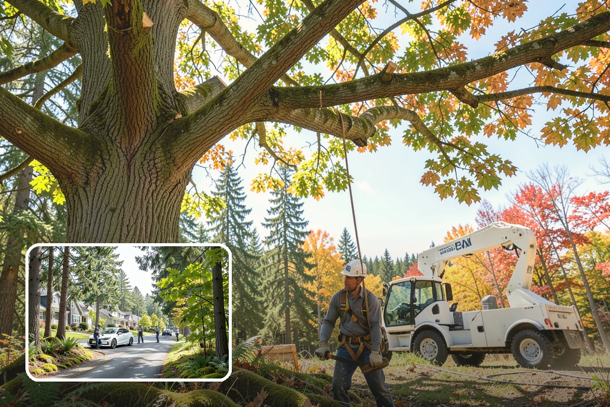Tree bracing in Normandy Park, King County, WA - Reduces the risk of limb or stem failure