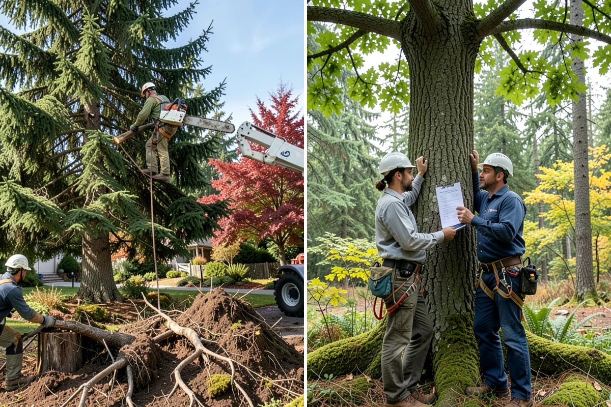 Tree bracing in Normandy Park, King County, WA - Assess structural defects and load paths