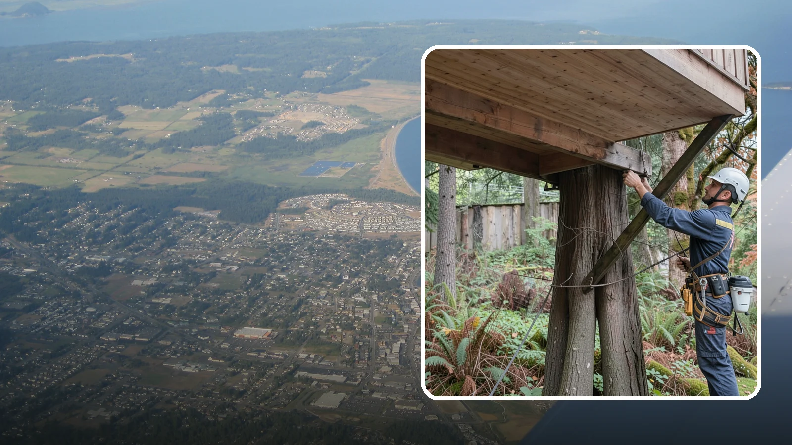 Tree bracing in Oak Harbor, Island County, WA - The installation of rods to reinforce splits or weak unions.
