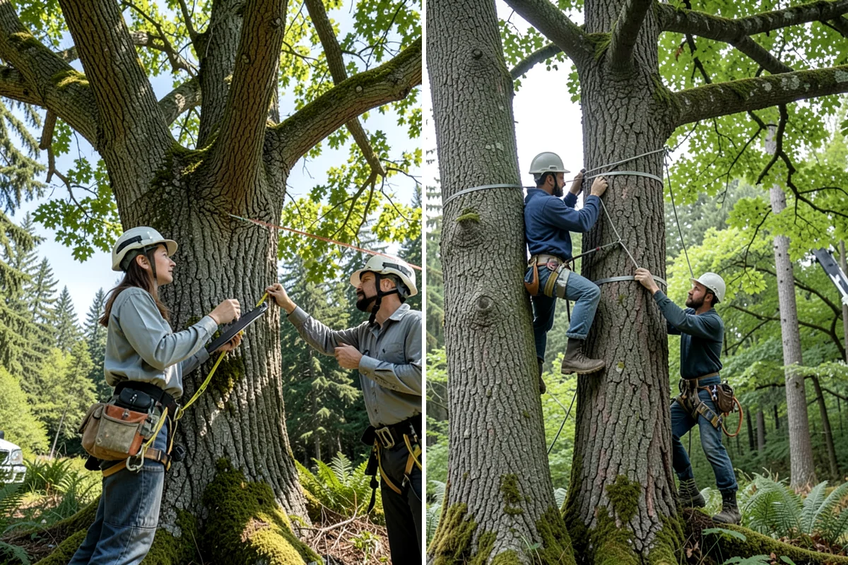 Tree bracing in Puyallup, Pierce County, WA - Assess structural defects and load paths