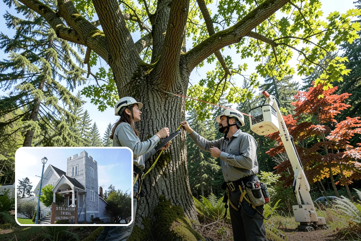 Tree bracing in Steilacoom, Pierce County, WA - Reduces the risk of limb or stem failure