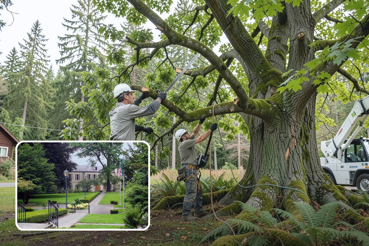 Tree bracing in Woodinville, King County, WA - Reduces the risk of limb or stem failure