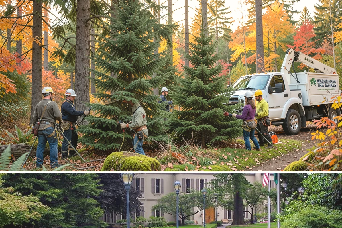 Tree bracing in Woodinville, King County, WA - Work is performed year-round but typically scheduled when trees have full foliage to assess load paths accurately