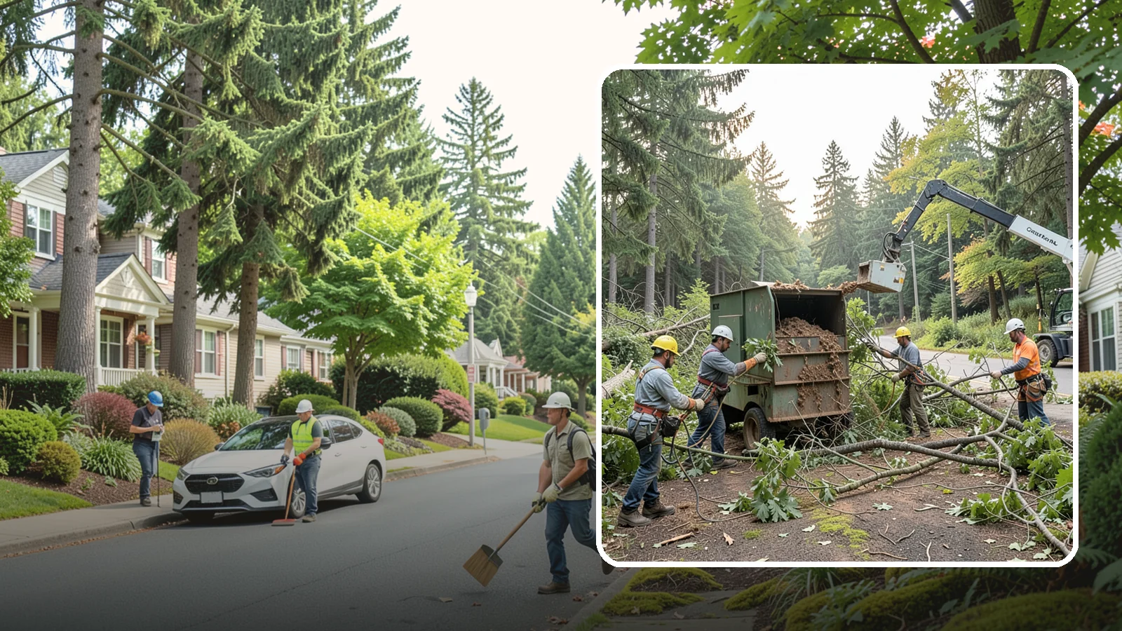 Tree debris removal in Beaux Arts Village, King County, WA - The collection and hauling of downed limbs and debris.