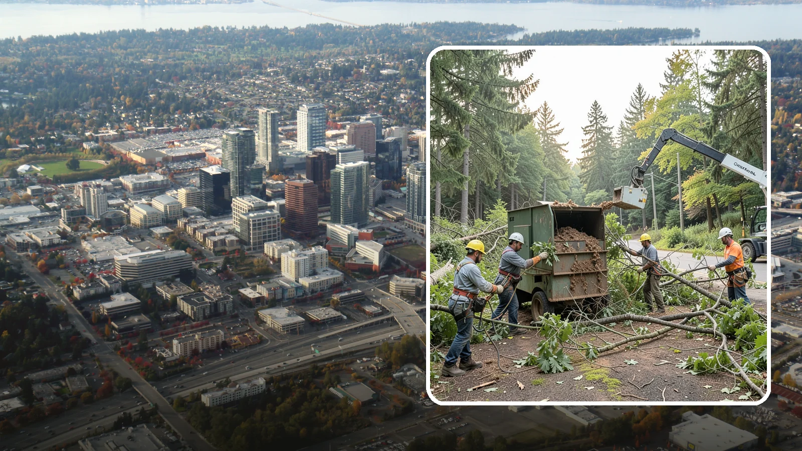 Tree debris removal in Bellevue, King County, WA - The collection and hauling of downed limbs and debris.