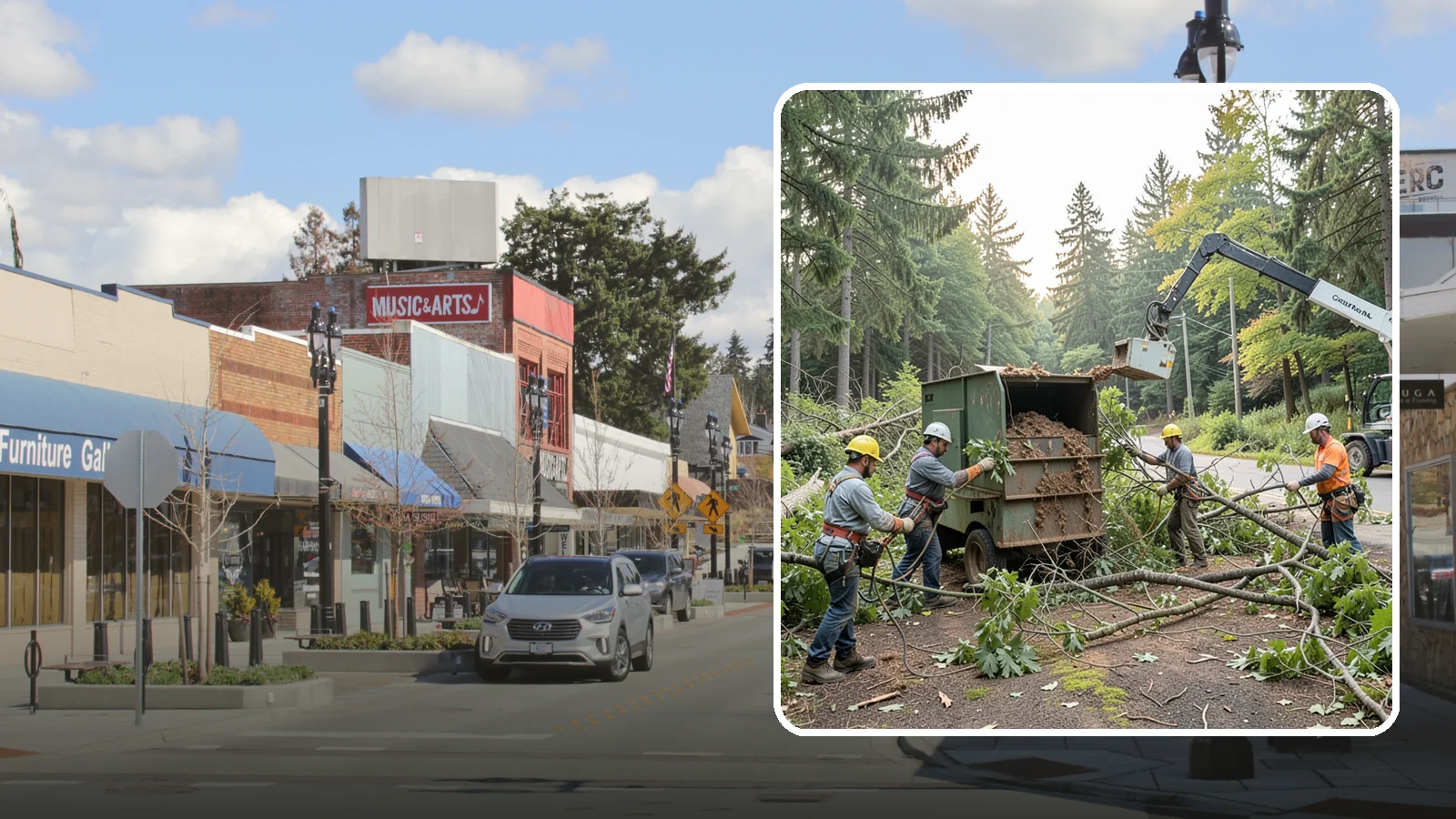 Tree debris removal in Bothell, King County, WA - The collection and hauling of downed limbs and debris.