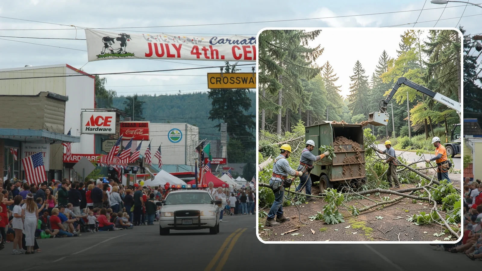 Tree debris removal in Carnation, King County, WA - The collection and hauling of downed limbs and debris.