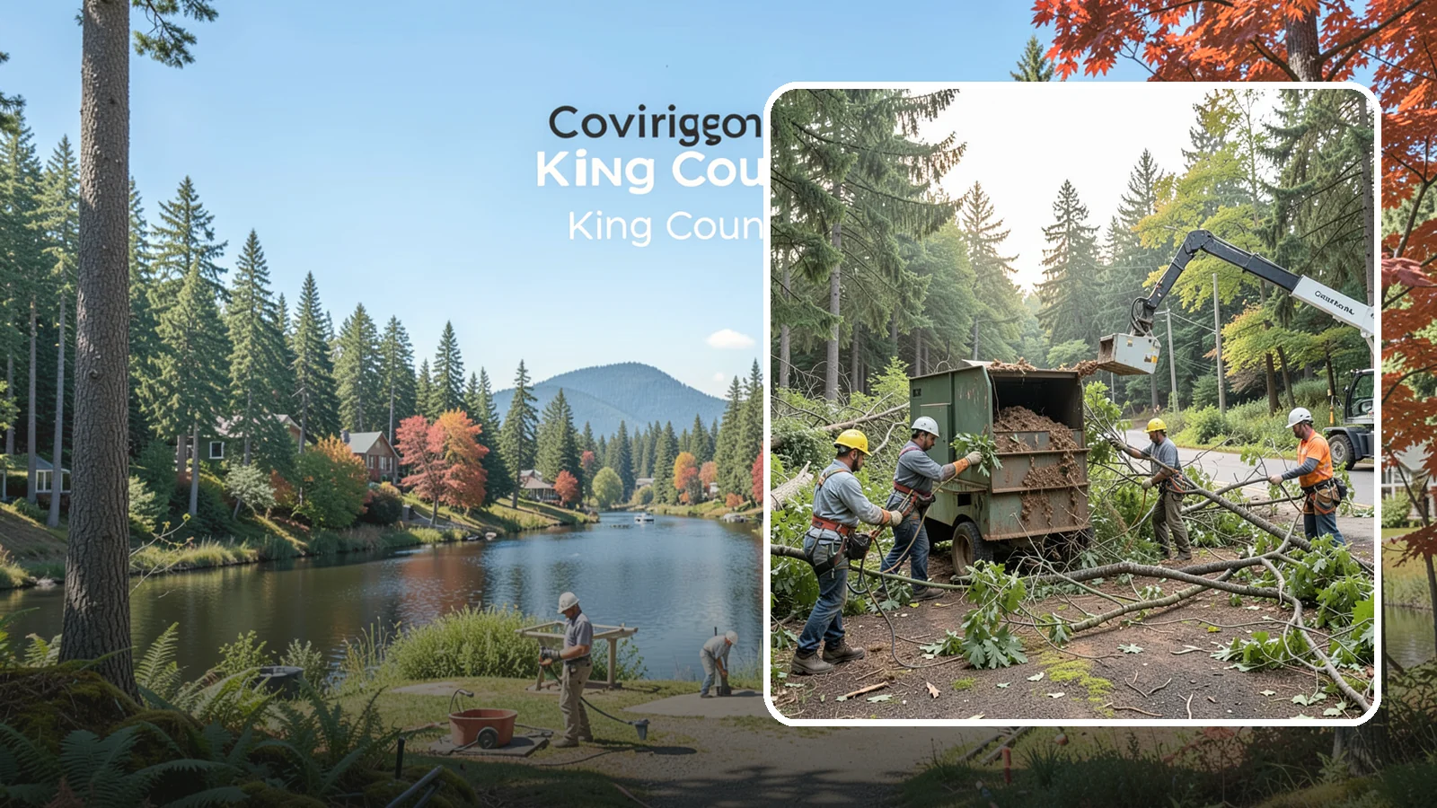 Tree debris removal in Covington, King County, WA - The collection and hauling of downed limbs and debris.