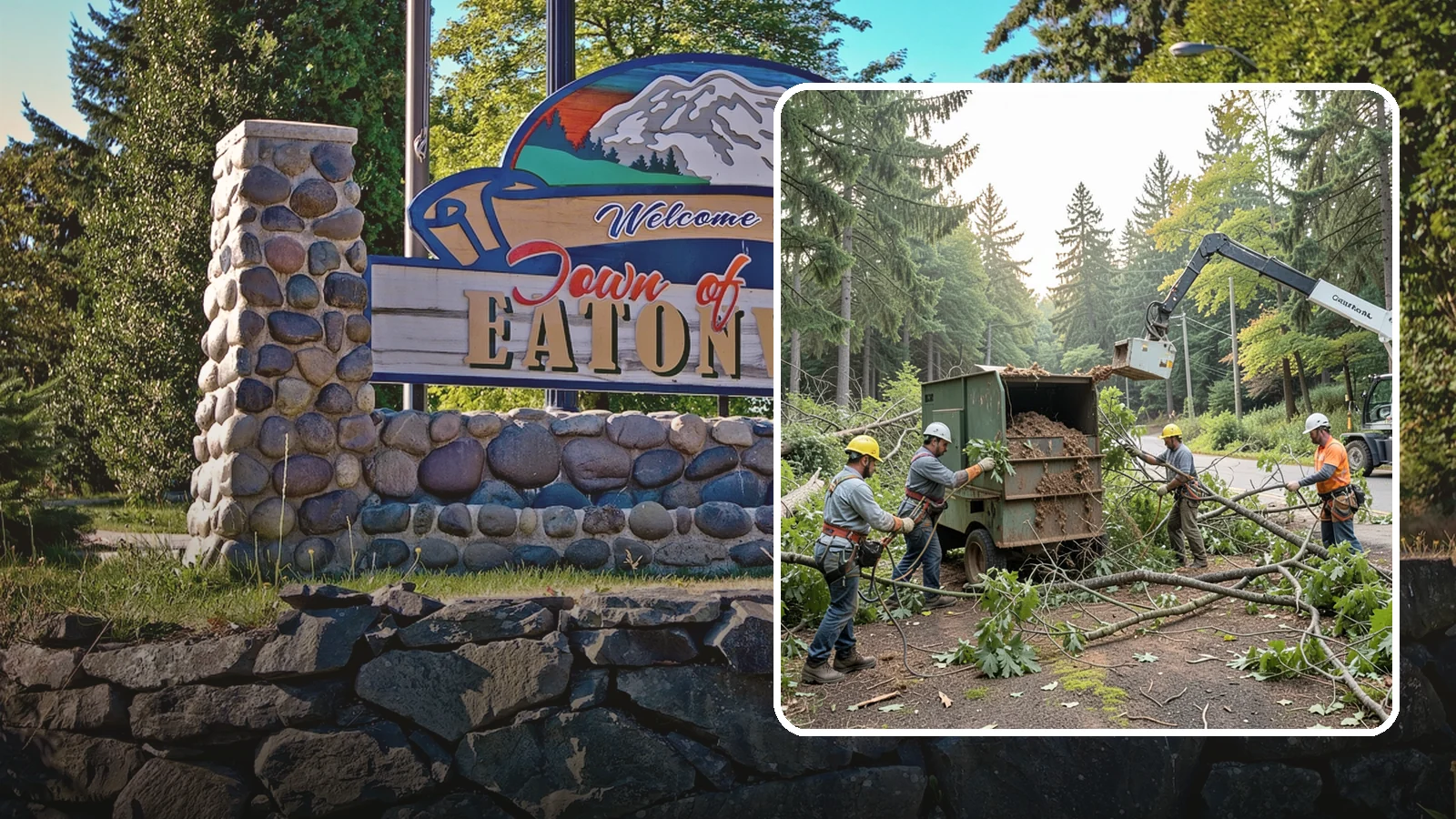 Tree debris removal in Eatonville, Pierce County, WA - The collection and hauling of downed limbs and debris.