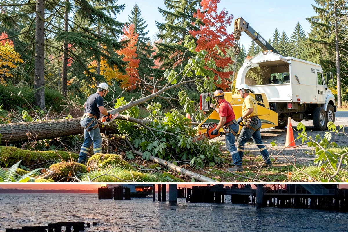 Tree debris removal in Edmonds, Snohomish County, WA - This service is most frequently needed during fall through spring when storm events are common in Puget Sound weather patterns...