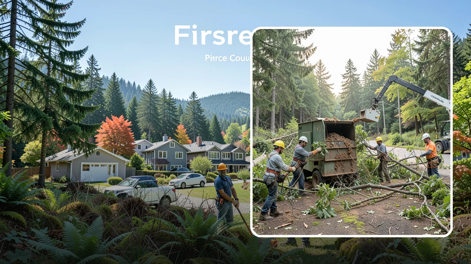Tree debris removal in Fircrest, Pierce County, WA - The collection and hauling of downed limbs and debris.