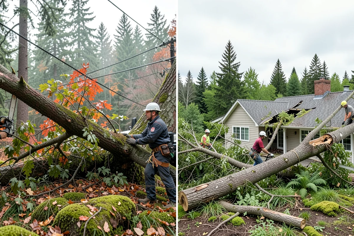 Tree debris removal in Fircrest, Pierce County, WA - Assess damage and immediate hazards