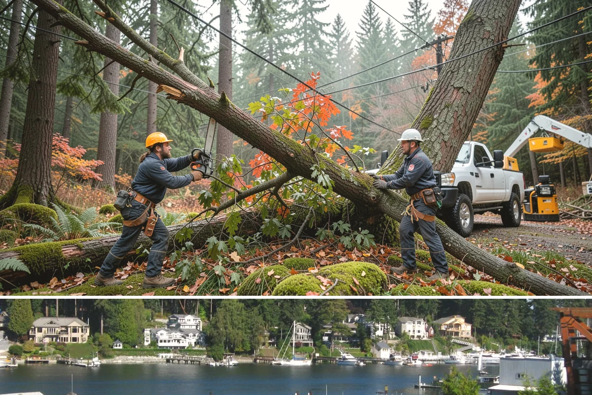 Tree debris removal in Gig Harbor, Pierce County, WA - This service is most frequently needed during fall through spring when storm events are common in Puget Sound weather patterns...