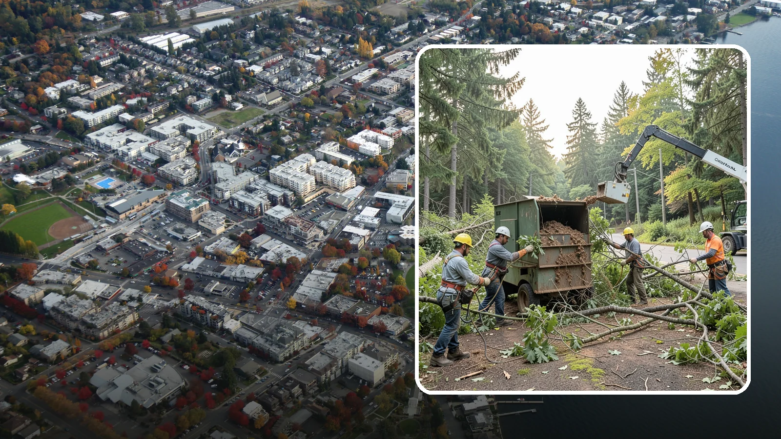 Tree debris removal in Kirkland, King County, WA - The collection and hauling of downed limbs and debris.