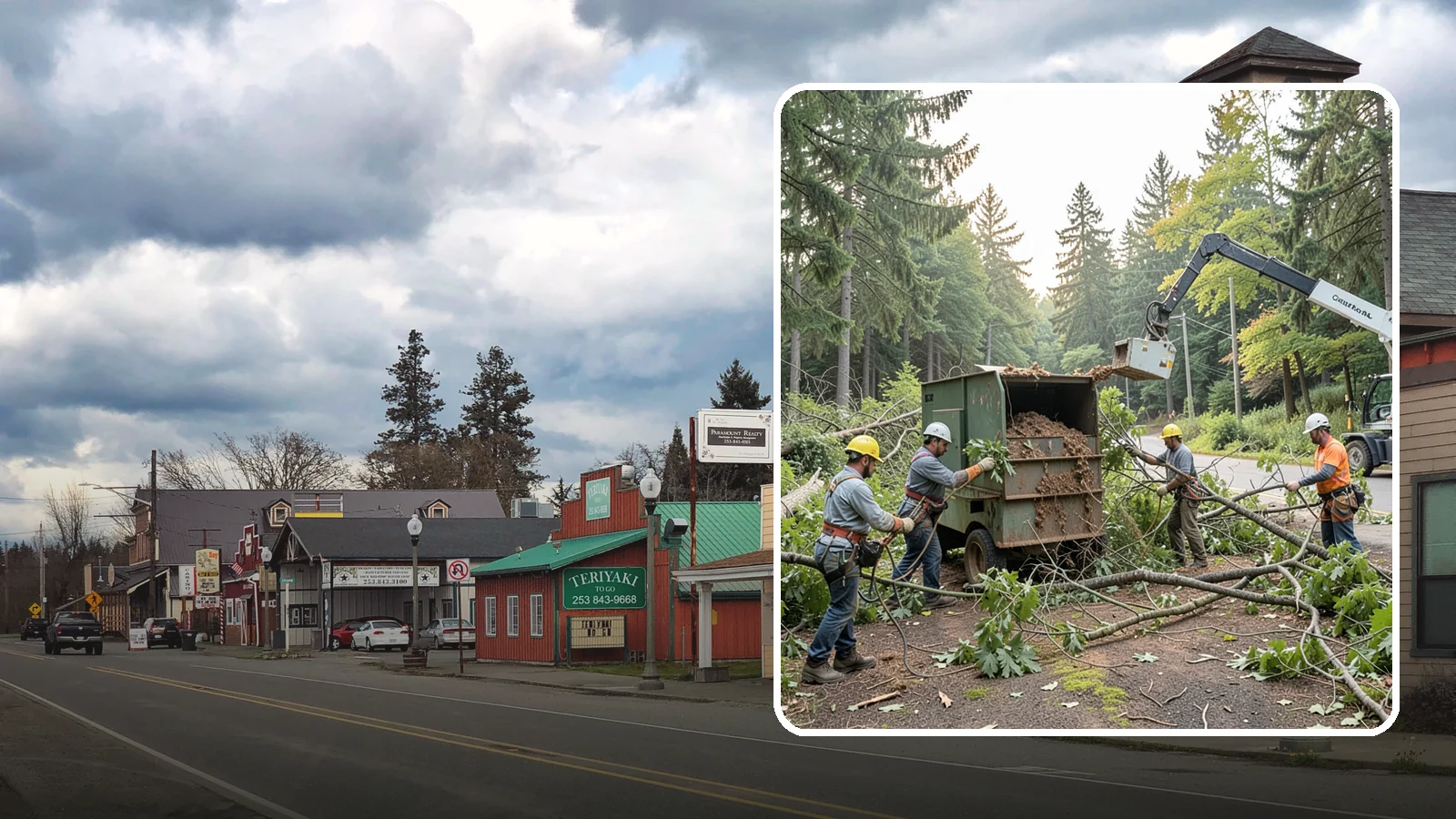 Tree debris removal in Roy, Pierce County, WA - The collection and hauling of downed limbs and debris.