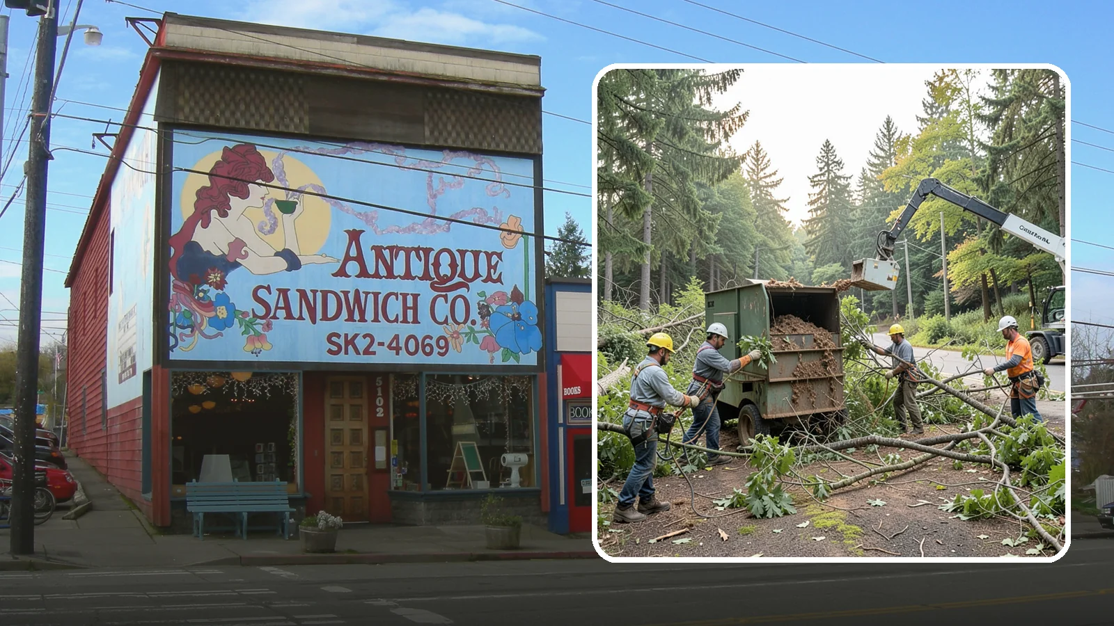Tree debris removal in Ruston, Pierce County, WA - The collection and hauling of downed limbs and debris.