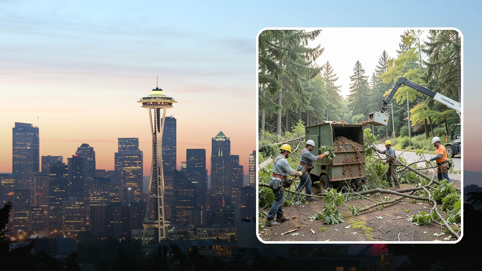 Tree debris removal in Seattle, King County, WA - The collection and hauling of downed limbs and debris.
