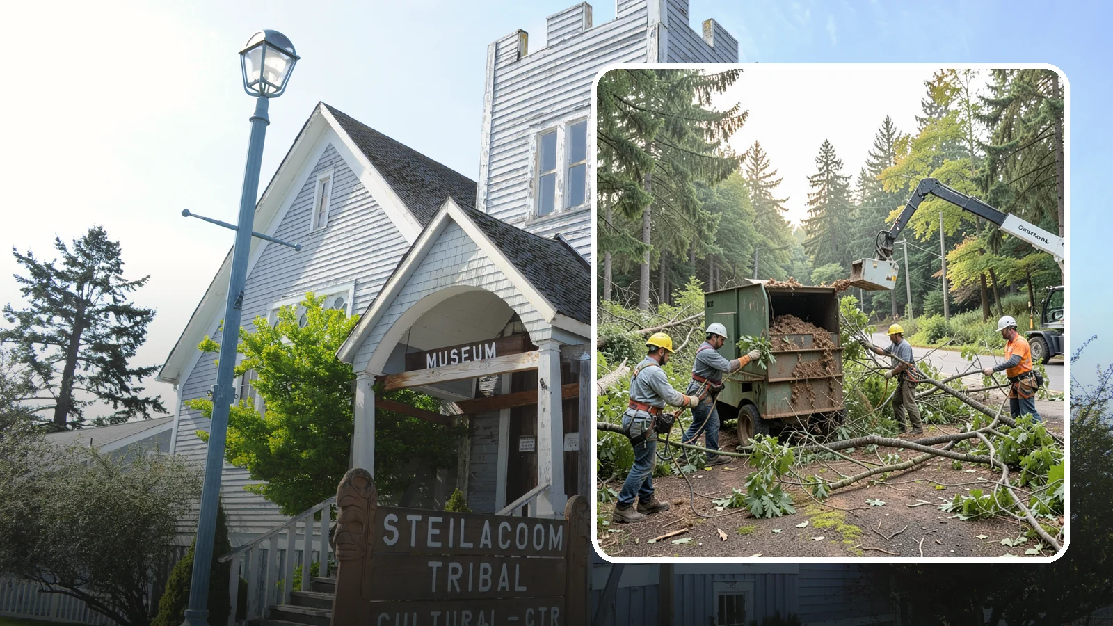 Tree debris removal in Steilacoom, Pierce County, WA - The collection and hauling of downed limbs and debris.