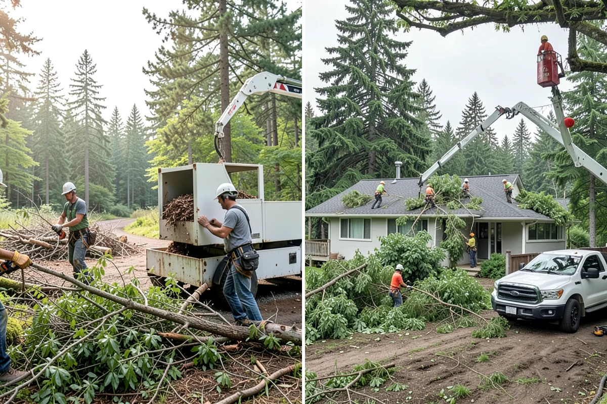 Tree dismantling / sectional removal in Arlington, Snohomish County, WA - On-site assessment and hazard evaluation