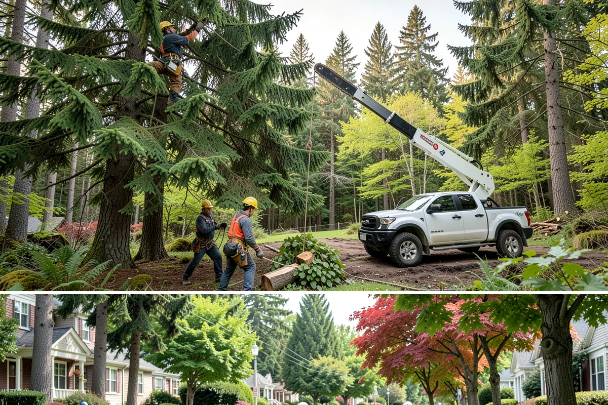 Tree dismantling / sectional removal in Beaux Arts Village, King County, WA - Work can proceed year-round in the Puget Sound climate but may require extra safety precautions for hidden decay during wet...