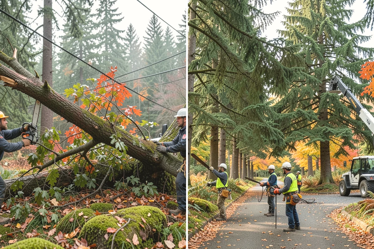 Tree dismantling / sectional removal in Black Diamond, King County, WA - On-site assessment and hazard evaluation