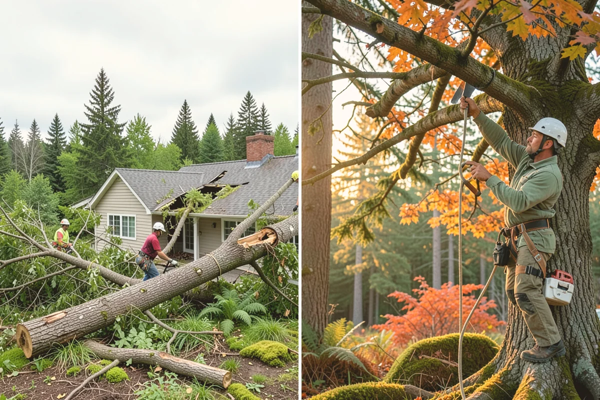 Tree dismantling / sectional removal in Bothell, King County, WA - On-site assessment and hazard evaluation