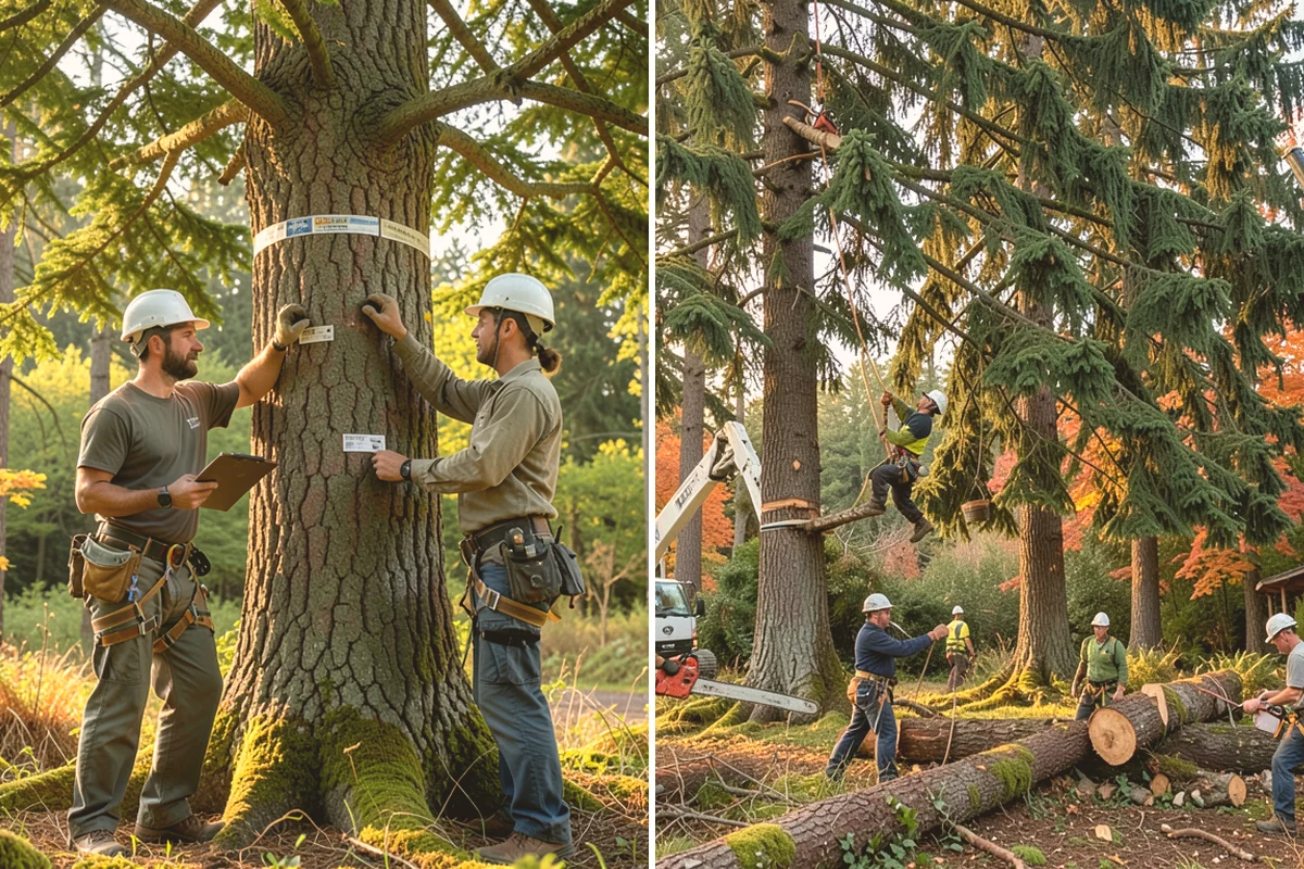 Tree dismantling / sectional removal in Brier, Snohomish County, WA - On-site assessment and hazard evaluation