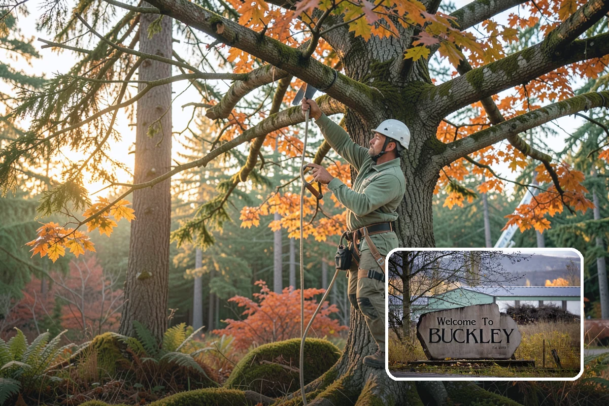 Tree dismantling / sectional removal in Buckley, Pierce County, WA - Removes safety hazards and reduces liability