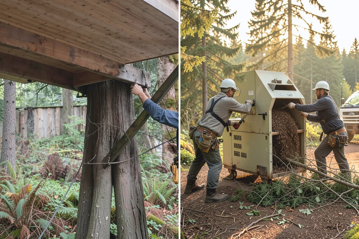 Tree dismantling / sectional removal in Buckley, Pierce County, WA - On-site assessment and hazard evaluation