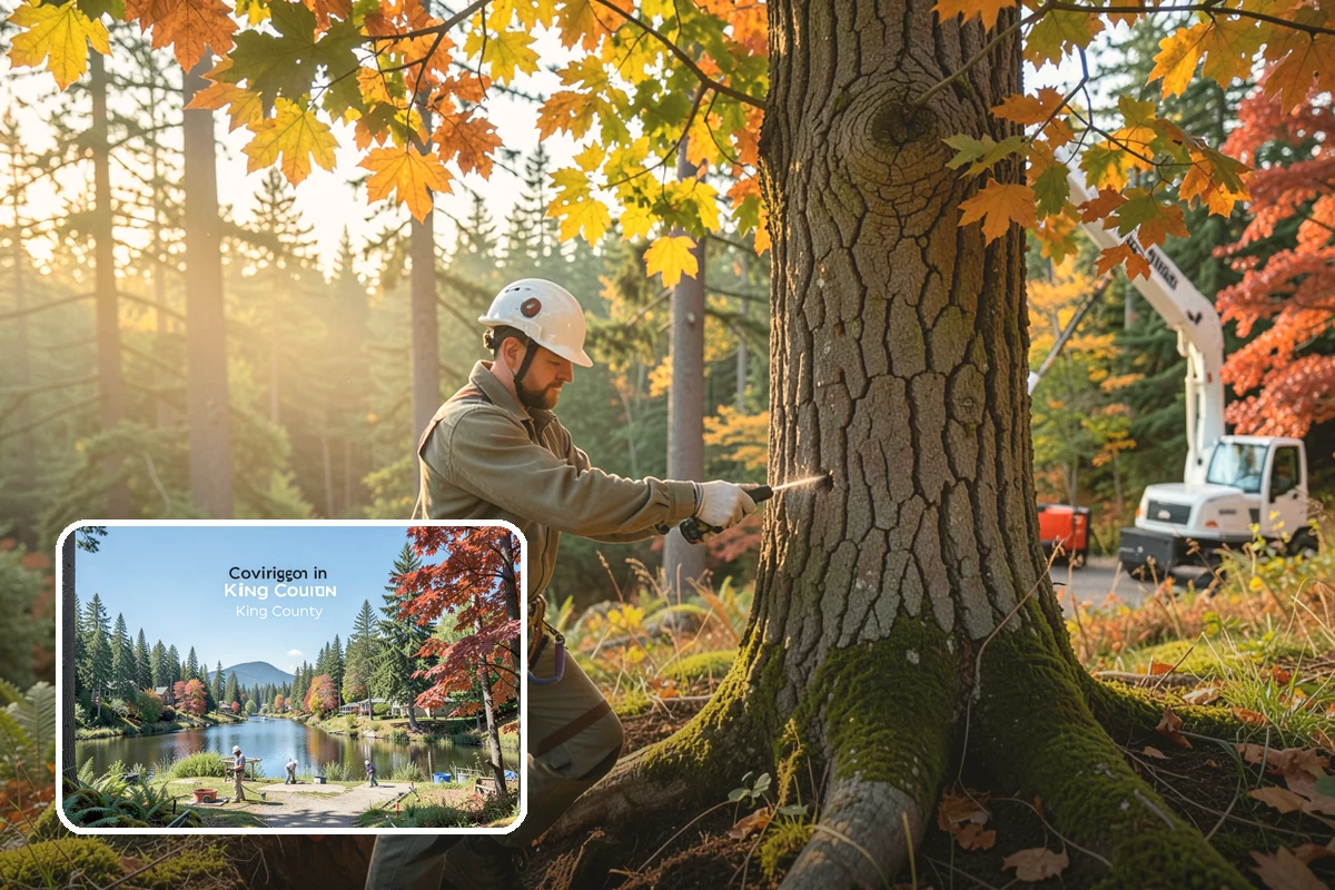 Tree dismantling / sectional removal in Covington, King County, WA - Removes safety hazards and reduces liability