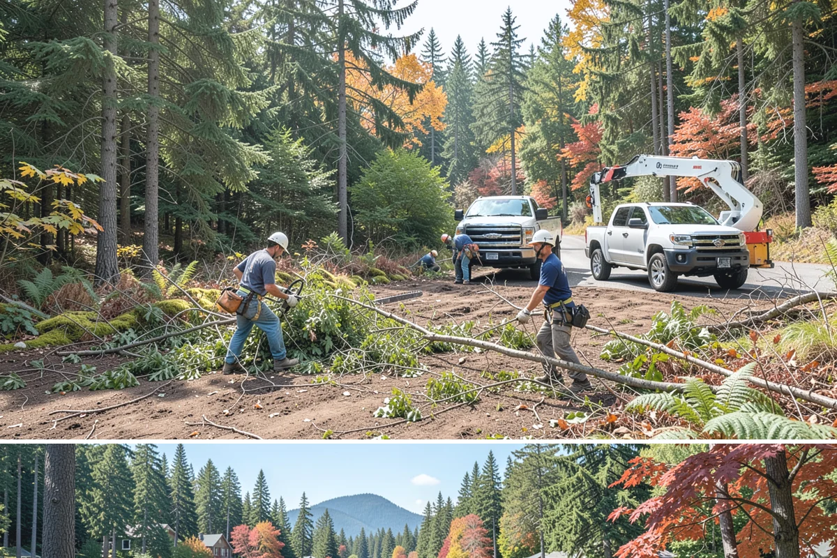 Tree dismantling / sectional removal in Covington, King County, WA - Work can proceed year-round in the Puget Sound climate but may require extra safety precautions for hidden decay during wet...