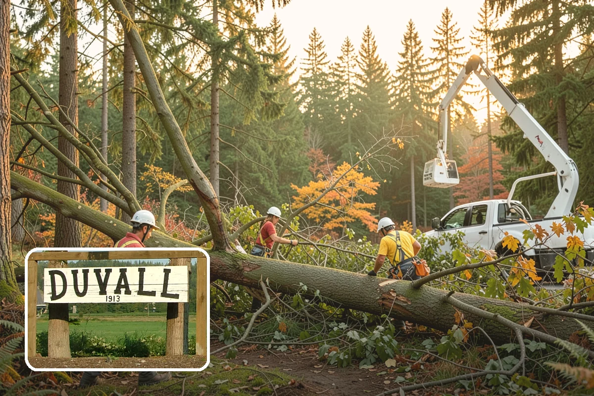 Tree dismantling / sectional removal in Duvall, King County, WA - Removes safety hazards and reduces liability