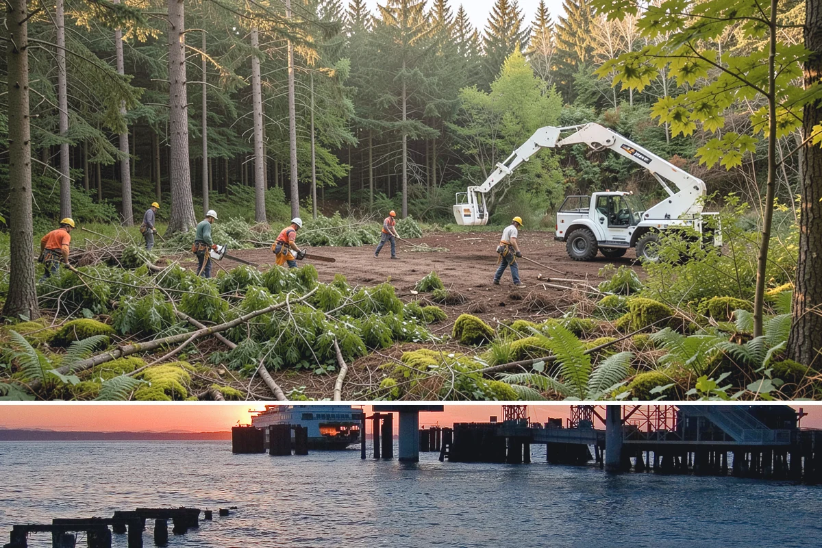 Tree dismantling / sectional removal in Edmonds, Snohomish County, WA - Work can proceed year-round in the Puget Sound climate but may require extra safety precautions for hidden decay during wet...