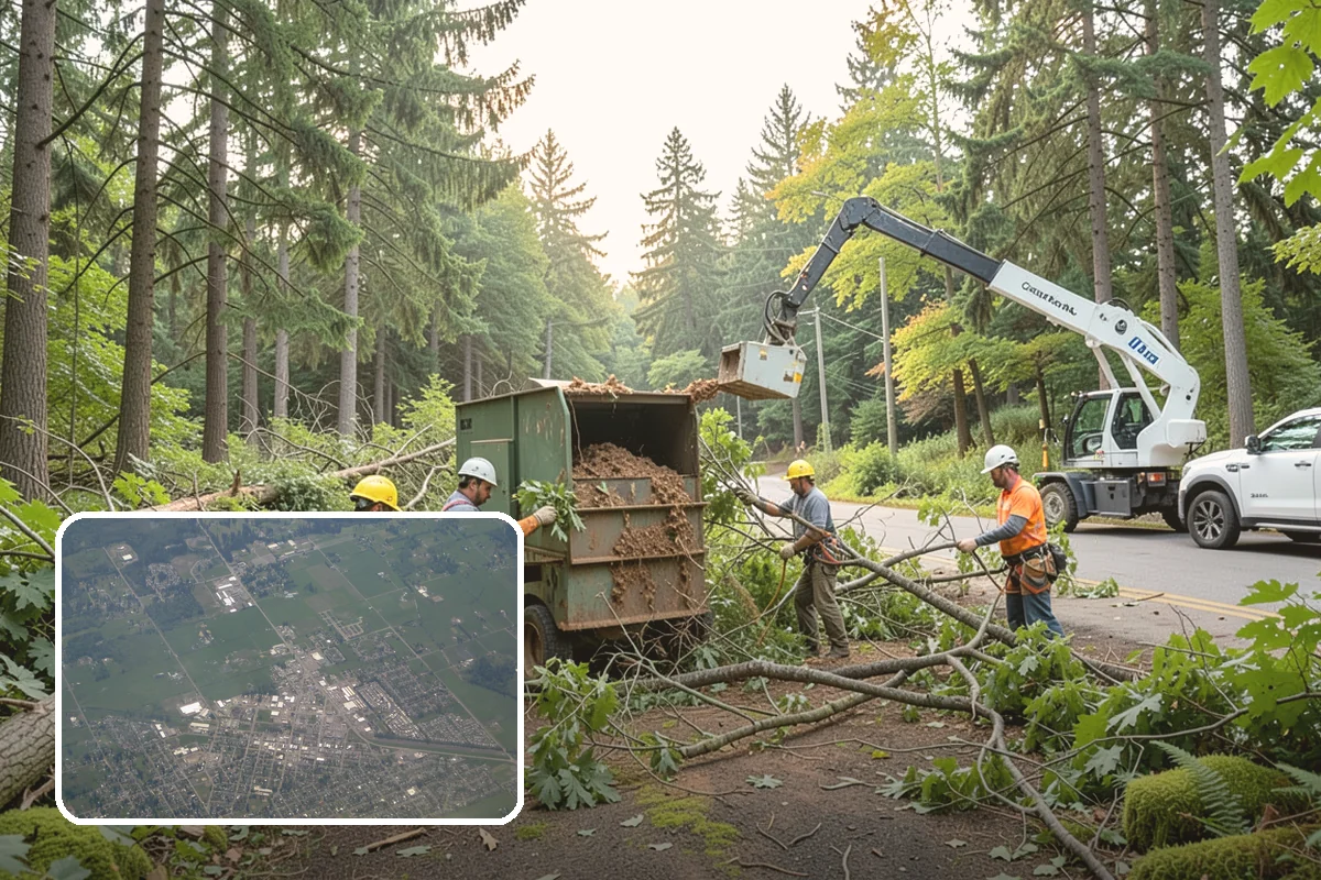 Tree dismantling / sectional removal in Enumclaw, King County, WA - Removes safety hazards and reduces liability