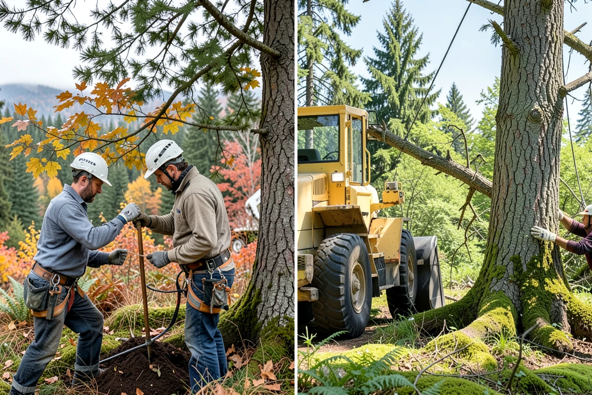 Tree dismantling / sectional removal in Enumclaw, King County, WA - On-site assessment and hazard evaluation