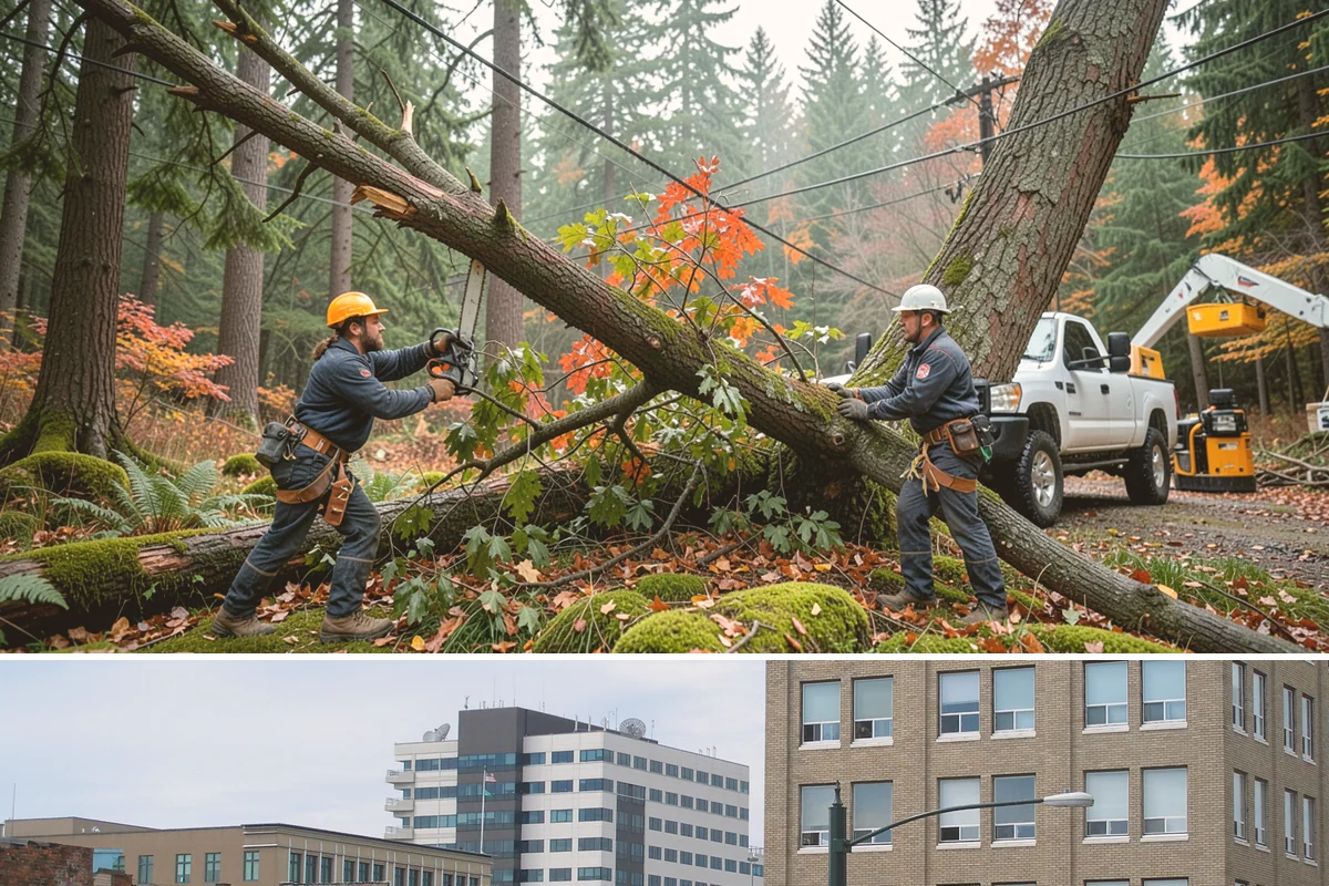 Tree dismantling / sectional removal in Everett, Snohomish County, WA - Work can proceed year-round in the Puget Sound climate but may require extra safety precautions for hidden decay during wet...