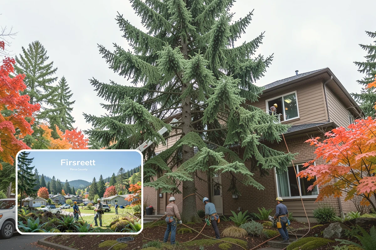 Tree dismantling / sectional removal in Fircrest, Pierce County, WA - Removes safety hazards and reduces liability