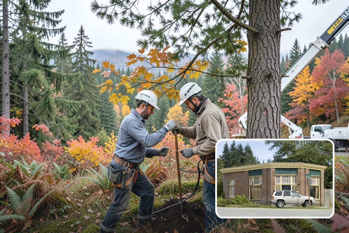 Tree dismantling / sectional removal in Hamilton, Skagit County, WA - Removes safety hazards and reduces liability