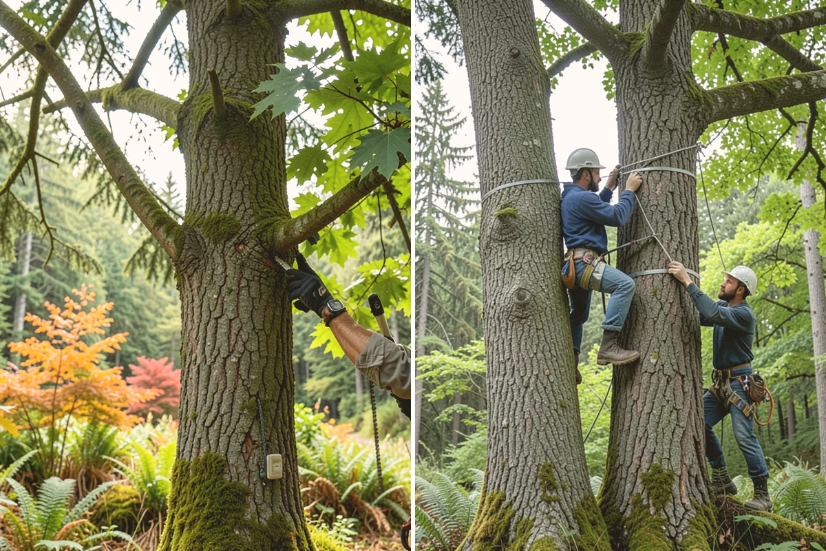Tree dismantling / sectional removal in Langley, Island County, WA - On-site assessment and hazard evaluation
