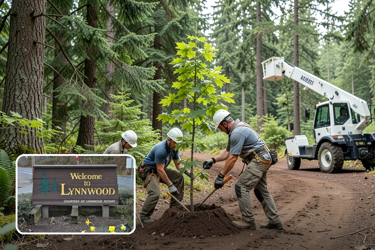 Tree dismantling / sectional removal in Lynnwood, Snohomish County, WA - Removes safety hazards and reduces liability