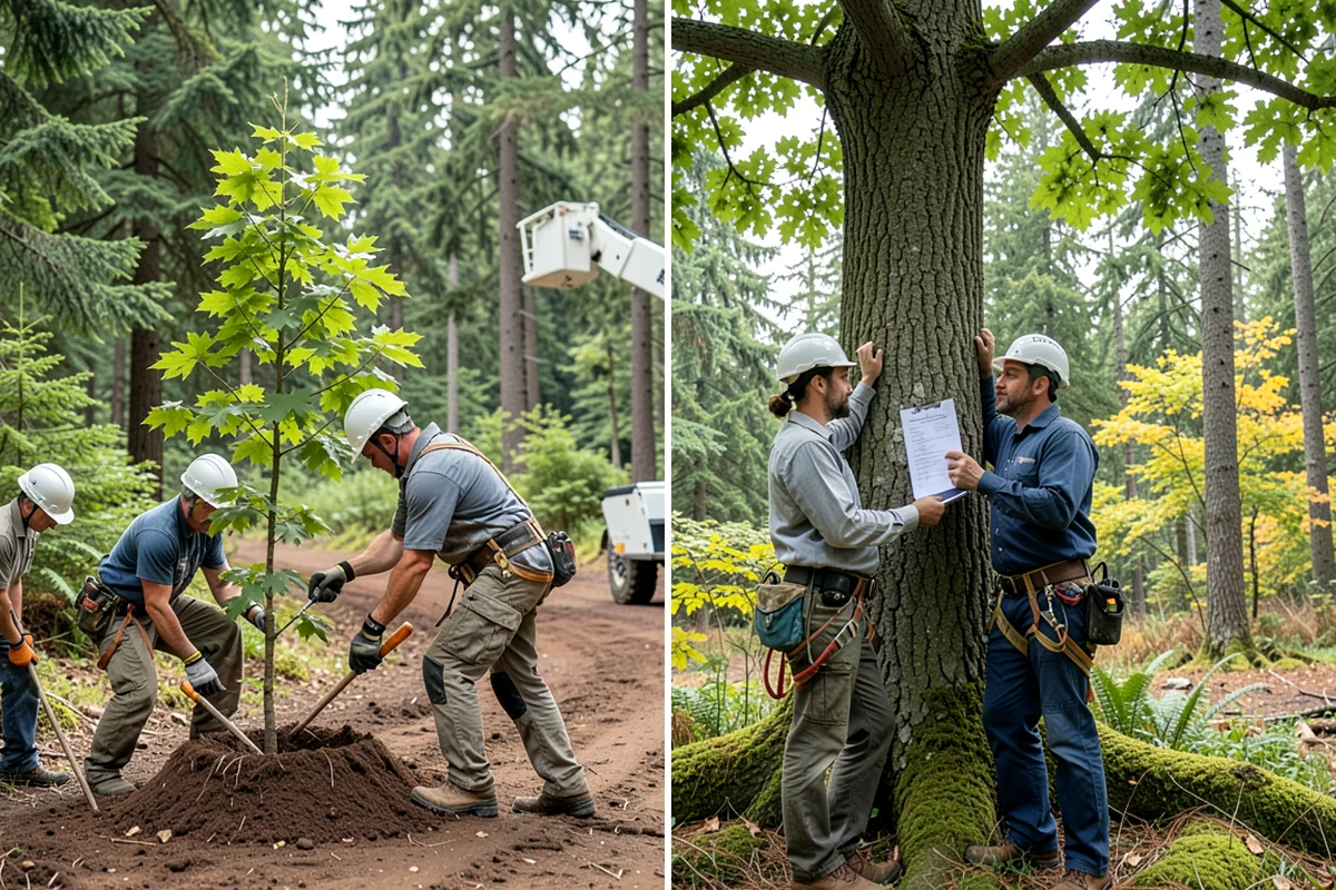 Tree dismantling / sectional removal in Pacific, King County, WA - On-site assessment and hazard evaluation