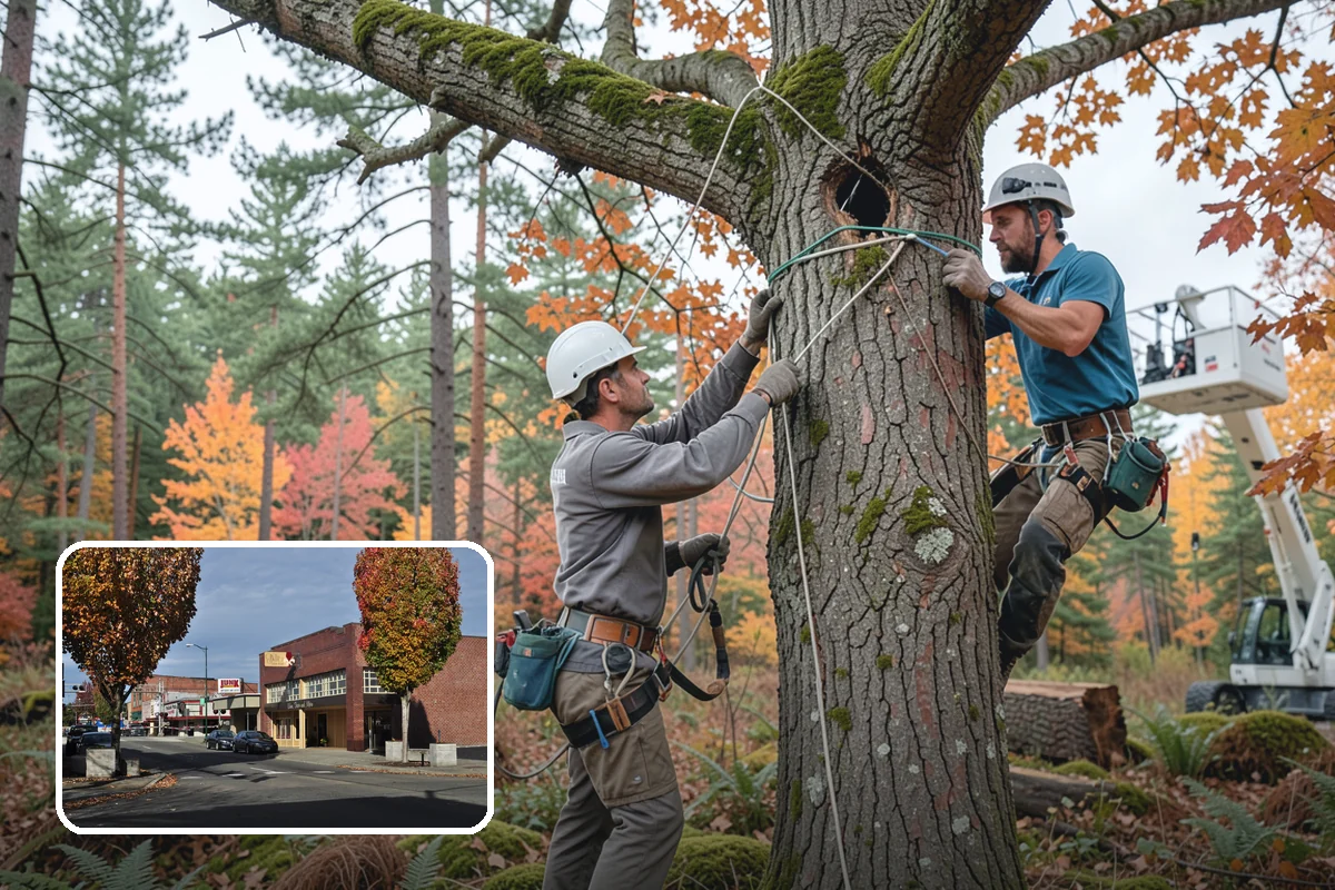 Tree dismantling / sectional removal in Puyallup, Pierce County, WA - Removes safety hazards and reduces liability