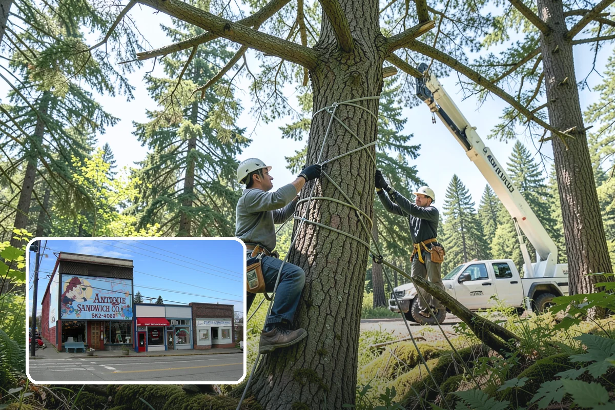 Tree dismantling / sectional removal in Ruston, Pierce County, WA - Removes safety hazards and reduces liability