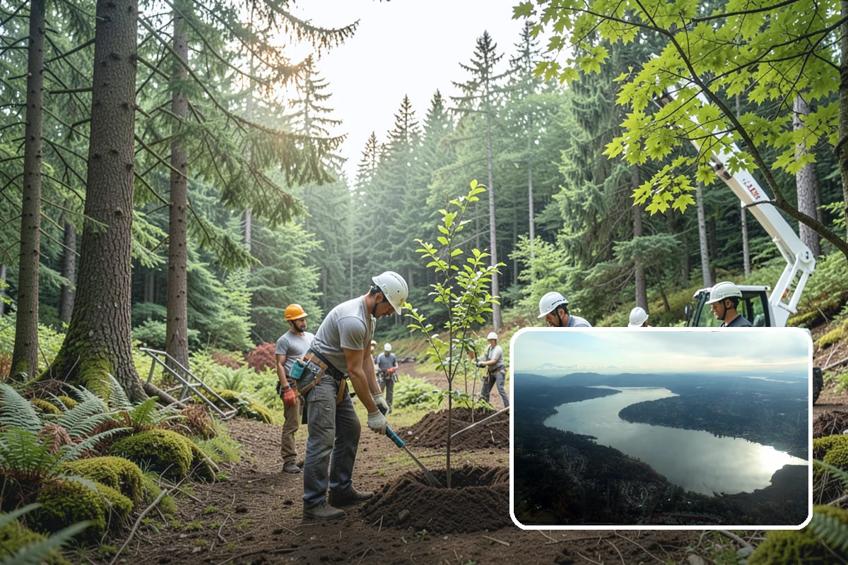 Tree dismantling / sectional removal in Sammamish, King County, WA - Removes safety hazards and reduces liability